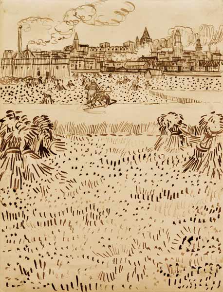 V.v.Gogh, Harvest / Drawing / 1888 od Vincent van Gogh