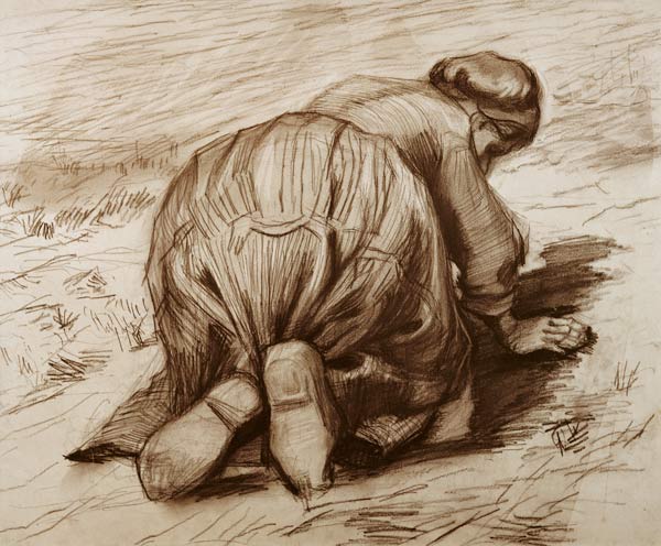 Vincent van Gogh, Kneeling Peasant Woman od Vincent van Gogh