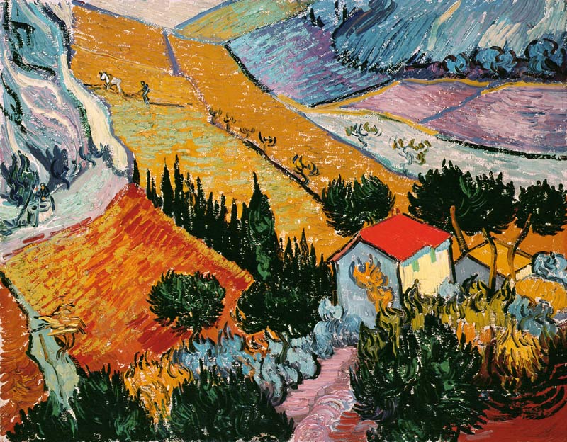 Landscape with House and Ploughman od Vincent van Gogh