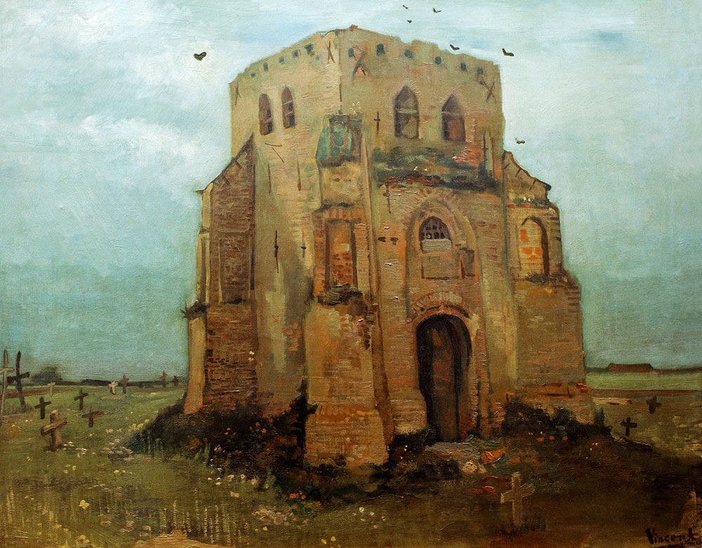 Stará věž kostela v Nuenenu od Vincent van Gogh