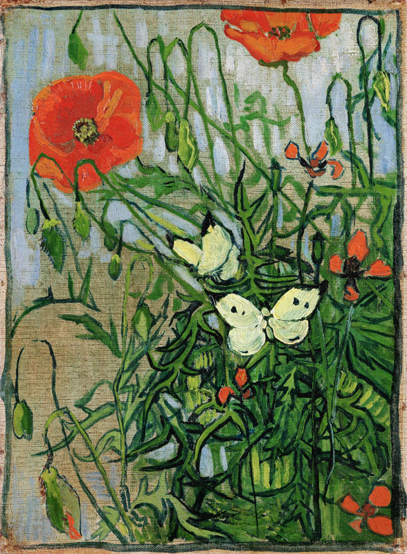 Butterflies and poppies od Vincent van Gogh