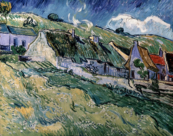 Thatched cottages in Cordeville od Vincent van Gogh