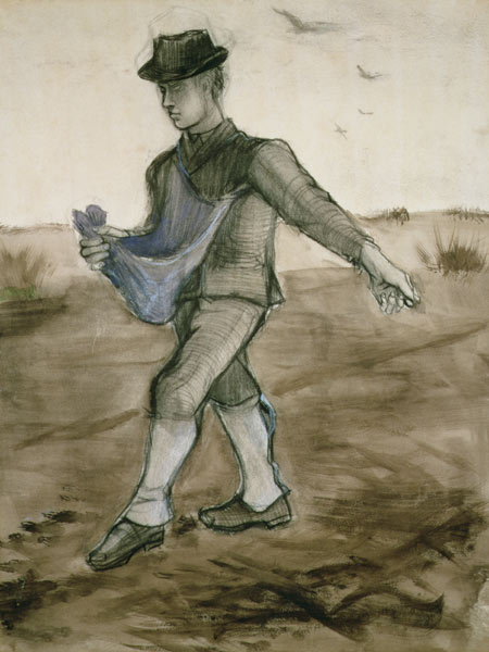 The Sower, 1881 (pencil, pen & brown od Vincent van Gogh