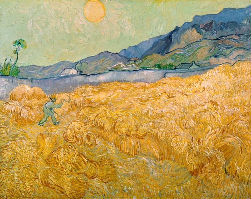 Van Gogh / Wheatfield with Reaper / 1889 od Vincent van Gogh