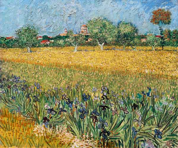 Blick auf Arles mit Irisblüten od Vincent van Gogh