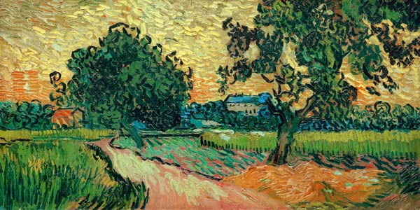 V.v.Gogh,Chateau of Auvers at Sunset/Ptg od Vincent van Gogh