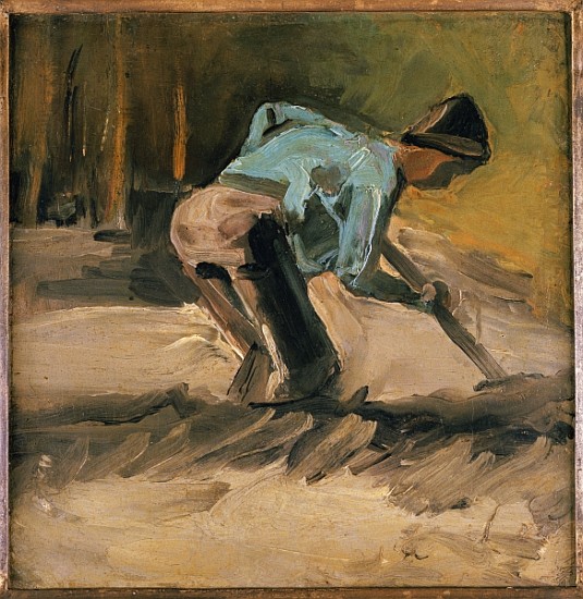 Man at Work, c.1883 (oil on paper laid down on panel) od Vincent van Gogh