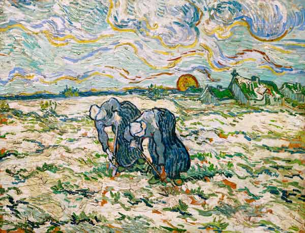 V.van Gogh, Peasant Women Digging/Paint. od Vincent van Gogh