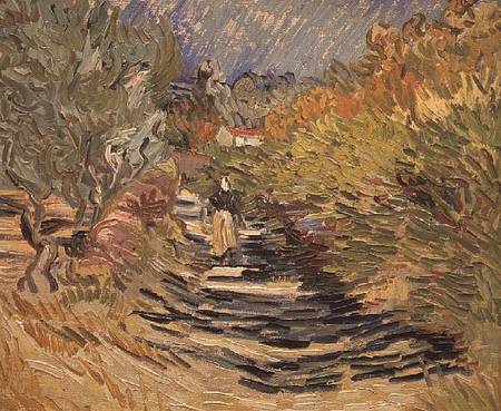 A Road in St. Remy with Female Figures od Vincent van Gogh