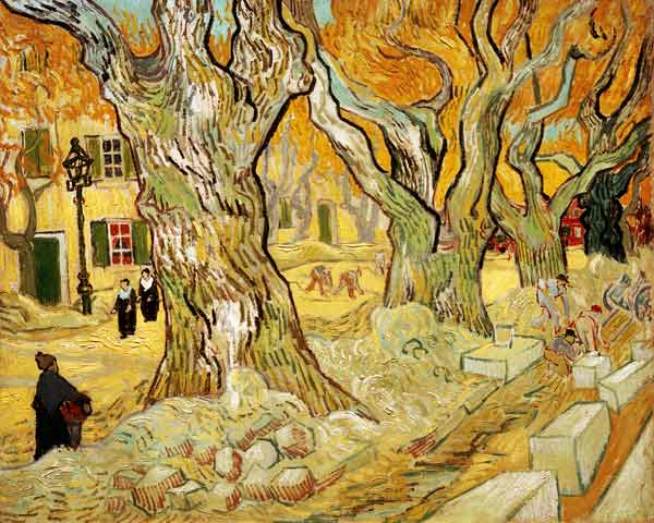 Van Gogh / Roadworks at Saint-Remy /1889 od Vincent van Gogh