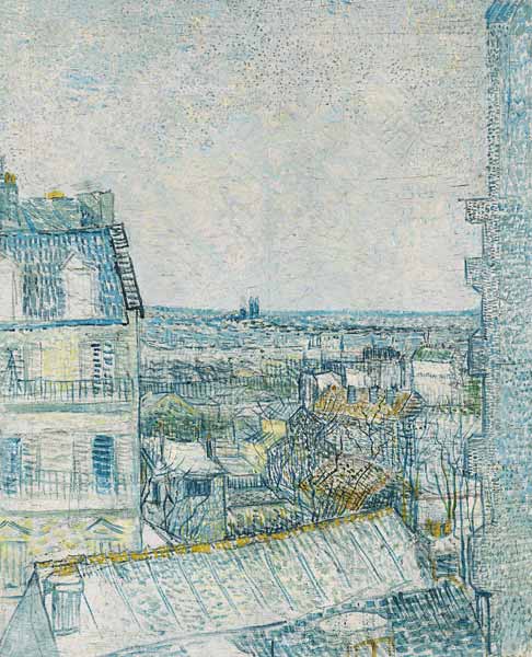 View from the Artist''s Window, rue Lapic, 1887 (oil & pencil on board) od Vincent van Gogh