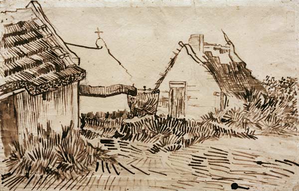 V.v.Gogh, Cottages, Saintes-Maries/Draw. od Vincent van Gogh