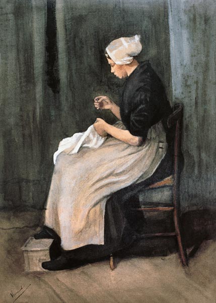 v.Gogh/Seamstress from Scheveningen/1881 od Vincent van Gogh