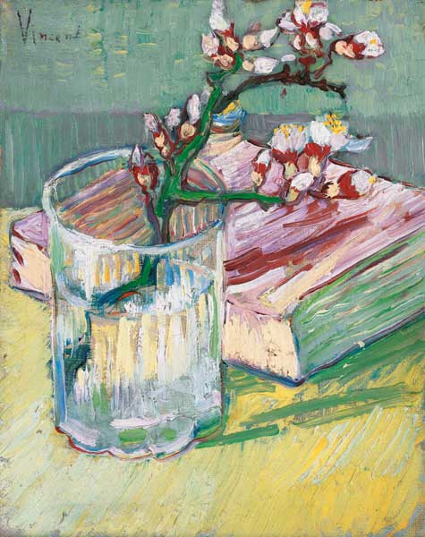 Zátiší s kvetoucí mandlovou větví od Vincent van Gogh