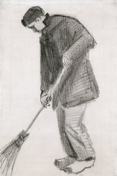 The street cleaner (charcoal) od Vincent van Gogh