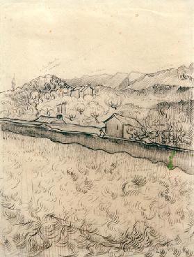 V.V.Gogh, Enclosed Field / Drawing /1890