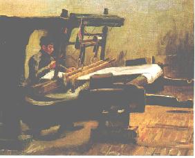 Weaver at the Loom, Facing Right