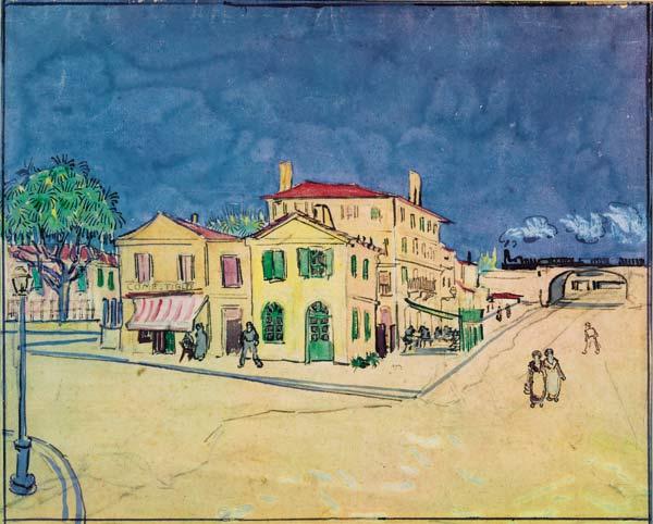 V.van Gogh, The Yellow House / Watercol.