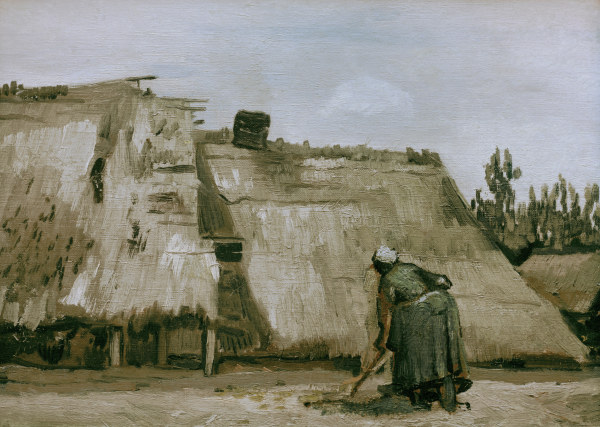 v.Gogh/Hut w.working peasant woman/1885 od Vincent van Gogh