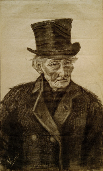 V.van Gogh, Old Man w.Top Hat / Draw. od Vincent van Gogh