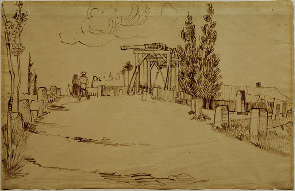 V.v.Gogh, Langlois Bridge /Drawing/ 1888 od Vincent van Gogh