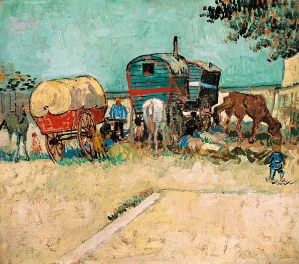 The Caravans, Gypsy Encampment near Arles od Vincent van Gogh