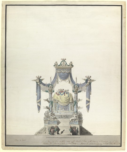 Catafalque for the Empress Catherine the Great (1729-1796) od Vincenzo Brenna