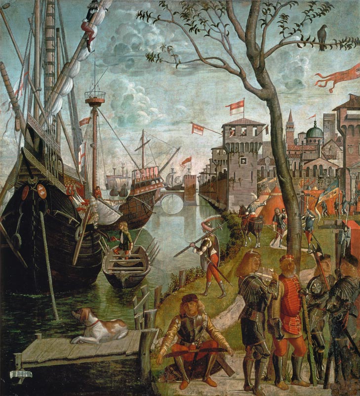Arrival of Saint Ursula in Cologne During the Siege by the Huns (The Legend of Saint Ursula) od Vittore Carpaccio