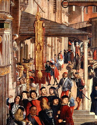 Street Scene, detail from The Miracle of the Relic of the True Cross on the Rialto Bridge, 1494 (oil od Vittore Carpaccio