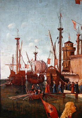 The Departure of the Pilgrims, detail from The Meeting of Etherius and Ursula and the Departure of t od Vittore Carpaccio