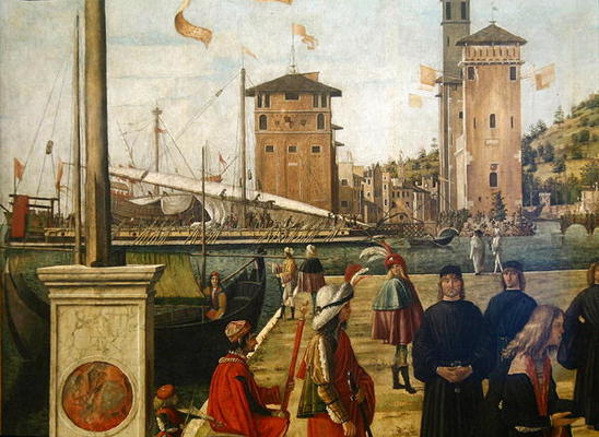 The Return of the Ambassadors, from the St. Ursula Cycle, 1490-94 (detail of 51114) od Vittore Carpaccio