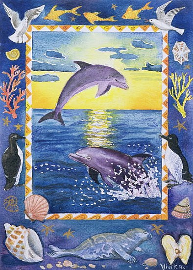 Dolphin, 1999 (w/c on paper)  od Vivika  Alexander