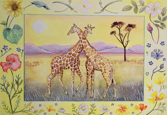 Giraffe (month of July from a calendar)  od Vivika  Alexander
