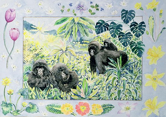 Mountain Gorillas (month of March from a calendar)  od Vivika  Alexander