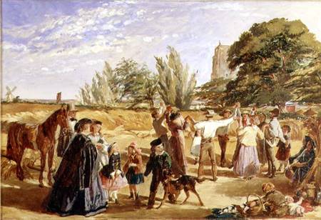 A Harvest scene in Norfolk: sketch for 'Hello Largesse' od W. M Egley