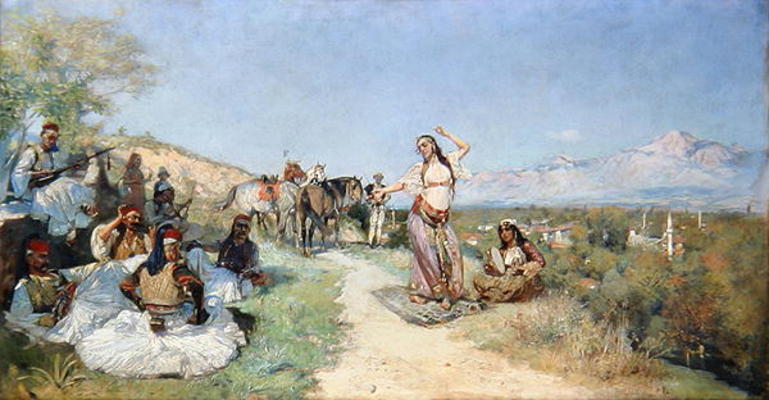 Taking a Break on the Journey, 1894 (oil on canvas) od Waclaw Pawliszak