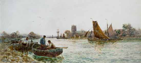 Fishermen near the Quay at Christchurch, Hampshire od Walker Stuart Lloyd