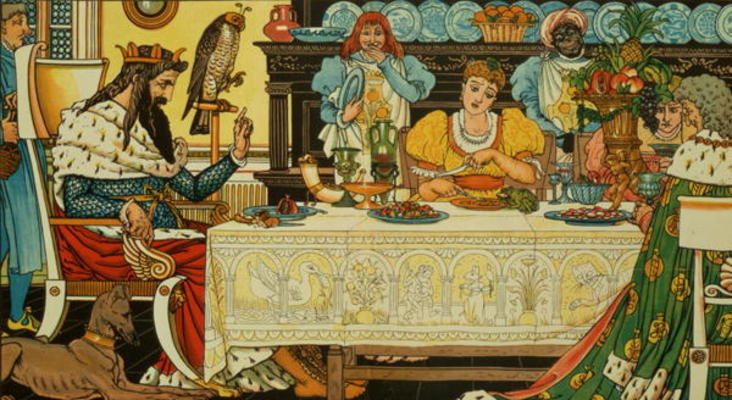 The Princess Shares her Dinner with the Frog, from 'The Frog Prince', 1874 od Walter Crane