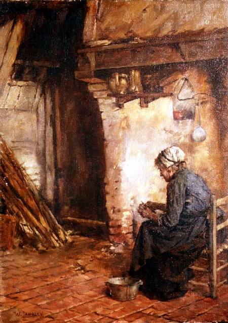 Old Woman Peeling Potatoes od Walter Langley