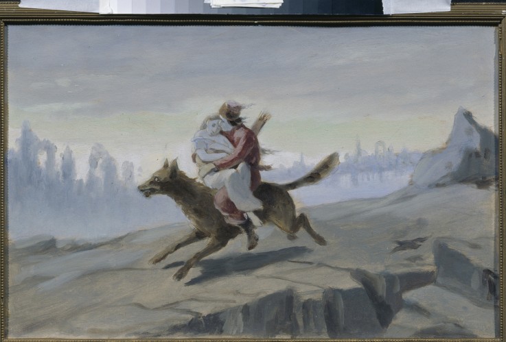 Ivan Tsarevich riding the Gray Wolf od Wassili Perow
