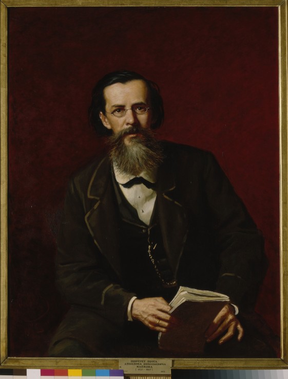 Portrait of the poet Apollon Maykov (1821-1897) od Wassili Perow