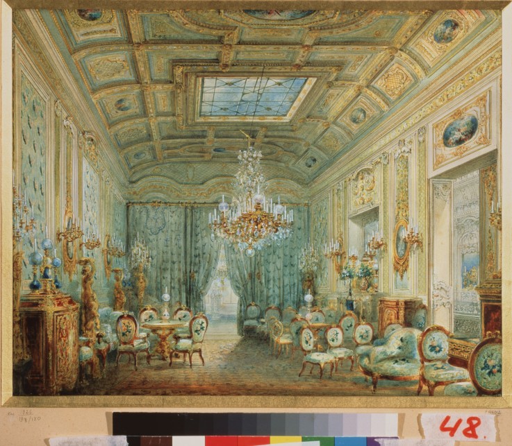 The living room with Pastels od Wassili Sadownikow
