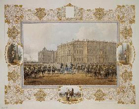 Review of the Horse-Guardsmen Regiment in Front of the Winter Palace