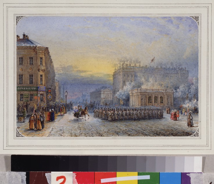 St. Petersburg. The Anichkov Palace. Easter Day, April 11, 1848 od Wassili Sadownikow