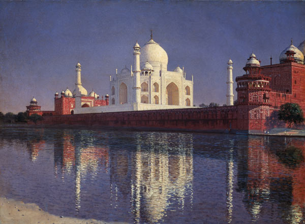 Das Mausoleum Tadj-Mahal in Indien od Wassili Werestschagin