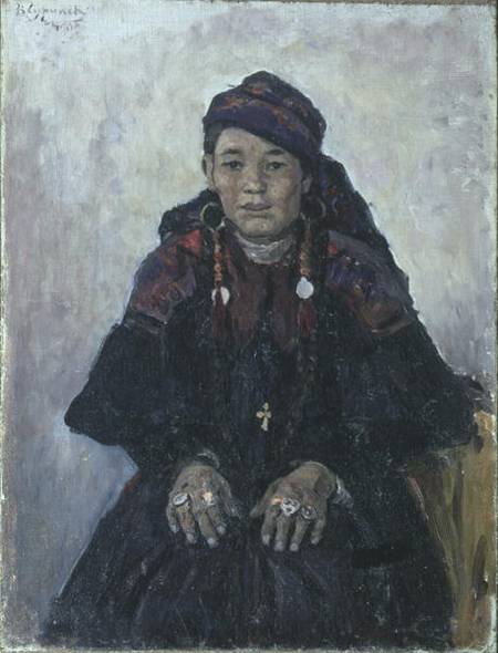 Portrait of a Cossack Woman od Wassilij Iwanowitsch Surikow