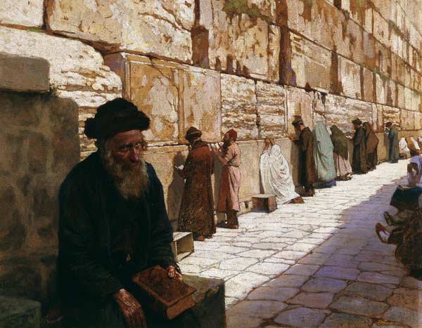 Die Klagemauer, Jerusalem od Wassilij Ivanowitsch Nawasoff