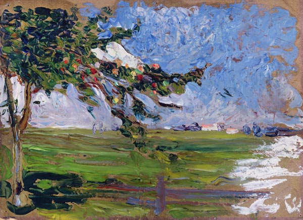 Landscape with an Apple Tree od Wassily Kandinsky