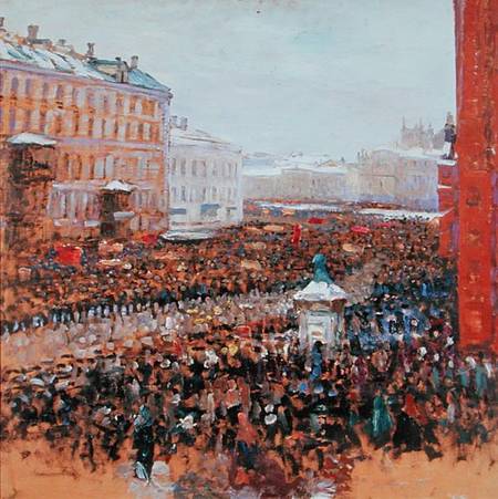 Mass Demonstration in Moscow in 1917 od Wassily Meshkov