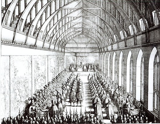Garter Feast in St. George''s Hall, Windsor, in the time of Charles II od Wenceslaus Hollar
